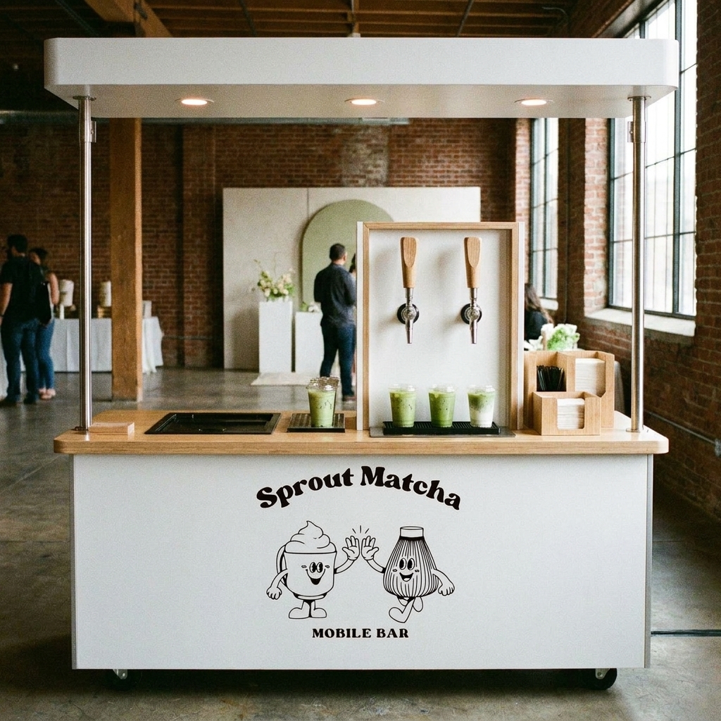 The Sprout Matcha cart at an event