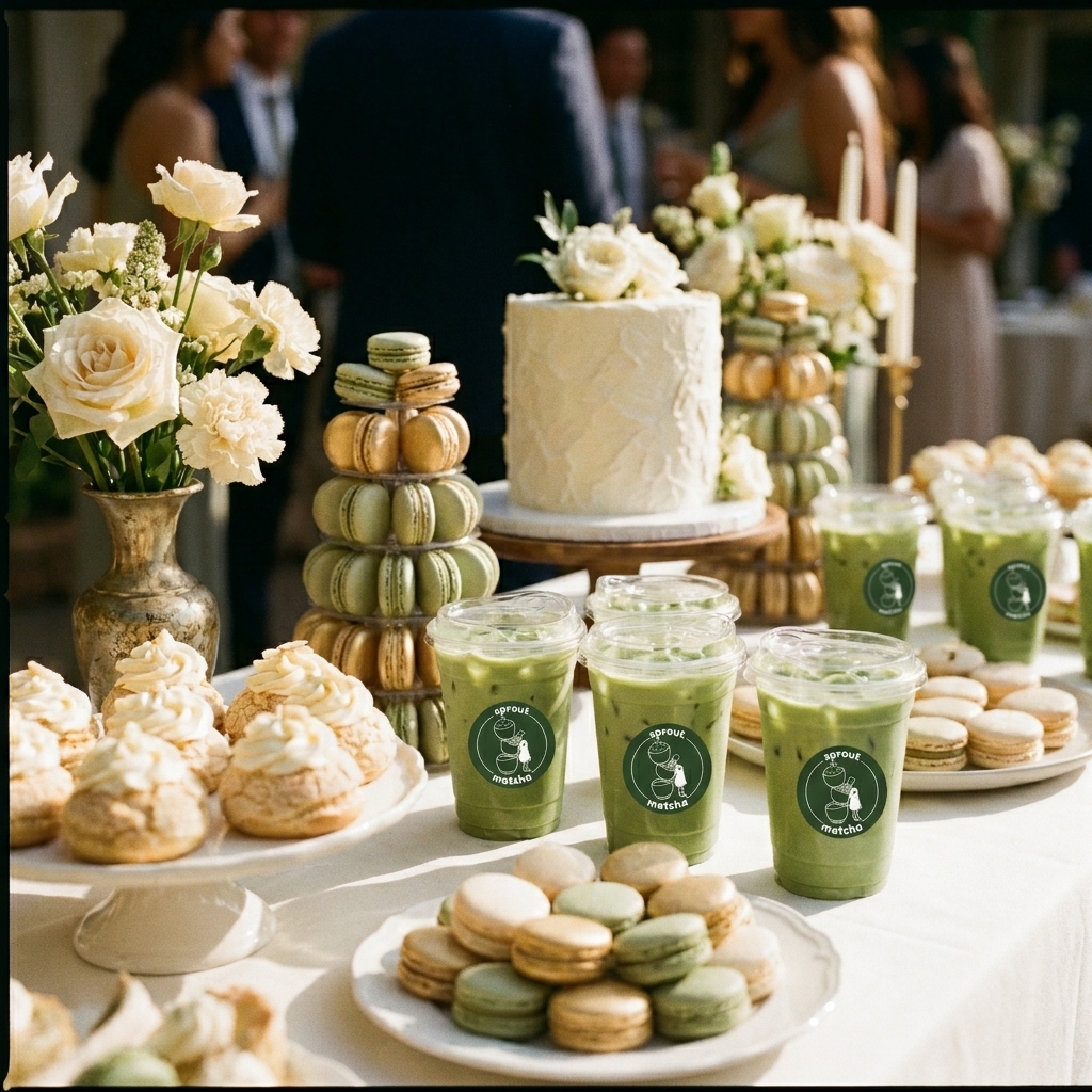 Sprout Matcha at a private party dessert table